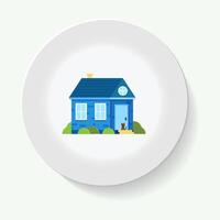 decorative plates for interior design. Empty dish, porcelain plate mock up design. vector