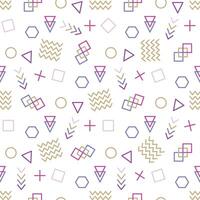 Memphis style with geometric pattern, illustration with geometric figures. Trendy seamless pattern. vector