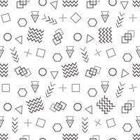Memphis style with geometric pattern, illustration with geometric figures. Trendy seamless pattern. vector