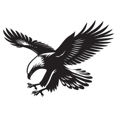 Red-tailed hawk Silhouette, Eagle Clipart, Eagle hovering illustration