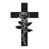 Christian Clipart Logo - Lutheran Cross illustration in black and white vector