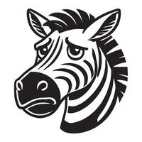 Zebra Face Logo - Zebra Clipart - Zebra illustration in black and white vector