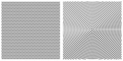 Abstract Geometric Gradient Square Patterns. modern and minimalist linear and radial texture vector