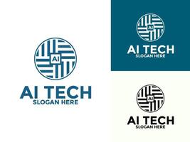 Abstract Technology Analysis logo design concept. Artificial intelligence technology logotype symbol vector