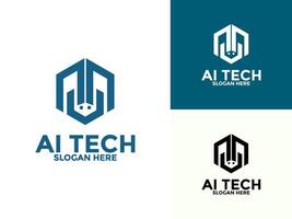 Initial Letter AAV or NNV with Robot logo , Abstract Technology logo design template vector