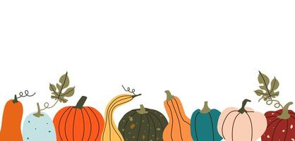 Autumn fall background with golden, red and orange autumn with cute cozy design elements isolated on white background with place for text. illustration vector