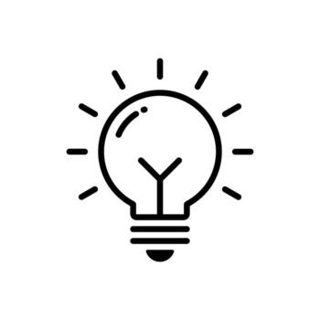 ligero bulbo línea icono en genérico diseño. visión lámpara, idea concepto vector