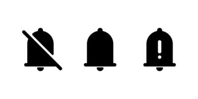 Bell notification icon in generic style. Silent alert and warning notice sign symbol vector