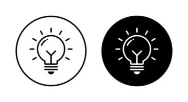 Light bulb line icon on black circle. Insight lamp sign symbol vector