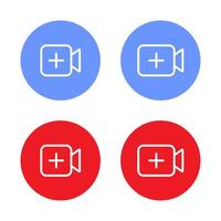Add icon on circle background. Upload content button vector