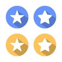 Star icon in round corner with long shadow vector
