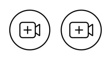 Add icon on circle line. Plus with camera sign symbol vector