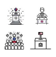 Voting and Election Icons Set, vector