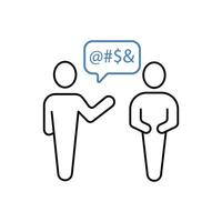 swear concept line icon. Simple element illustration. swear concept outline symbol design. vector