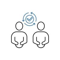 reciprocity concept line icon. Simple element illustration. reciprocity concept outline symbol design. vector