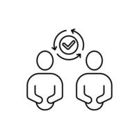 reciprocity concept line icon. Simple element illustration. reciprocity concept outline symbol design. vector
