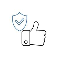 reliable concept line icon. Simple element illustration. reliable concept outline symbol design. vector