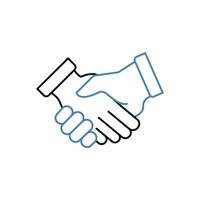 handshake concept line icon. Simple element illustration. handshake concept outline symbol design. vector