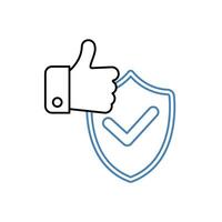 trust concept line icon. Simple element illustration. trust concept outline symbol design. vector