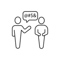 swear concept line icon. Simple element illustration. swear concept outline symbol design. vector