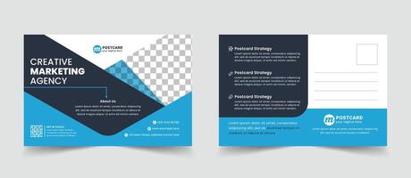 Corporate Business Postcard or EDDM Postcard Template. Simple and Clean Modern Minimal Postcard Template vector