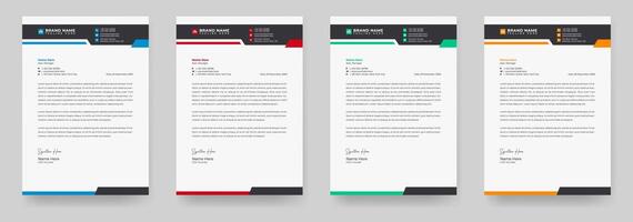 Modern Creative and Clean business style letterhead bundle of your corporate project design. Elegant and minimalist style letterhead design, vector