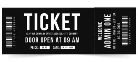 Tickets isolated on black background. vector