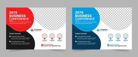 Conference business design template, seminar event poster, leaflet, banner, vector