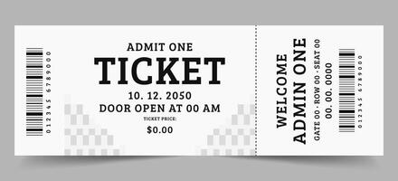 Realistic ticket template isolated on gray background. Simple ticket design, Ticket illustration vector