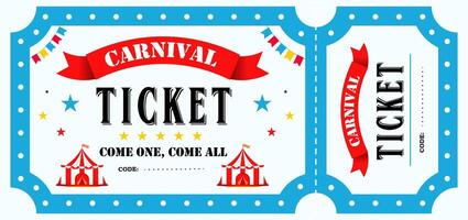 Ticket for circus show event. Horizontal circus ticket vector