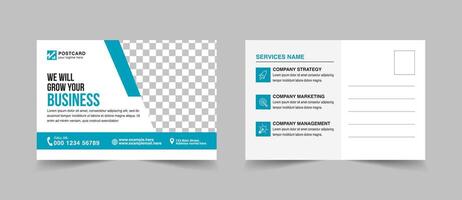 Postcard Layout Template. Simple and Clean Modern Minimal Postcard Design vector