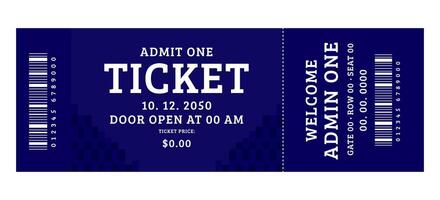 Admit one ticket design template. Concert, party or festival ticket design template. Ticket isolated on gray background vector