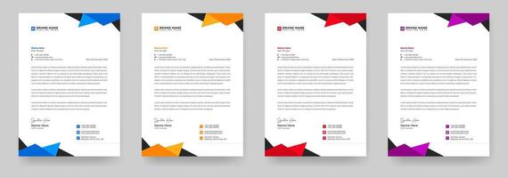 Creative business letterhead in abstract design template. vector