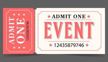 Ticket design template. Creative tickets isolated on white background vector