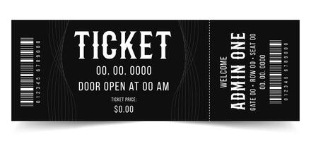Ticket isolated on white background. Admit one paper and ticket sample template vector