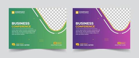 Corporate horizontal business conference flyer template. Business webinar horizontal banner template design. Cover, and Header, Brochure, Template, Design, Flyer - Leaflet vector