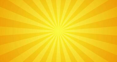A Comic Style Light Burst With Simple Gradient Yellow Light Ray Effect Plain Animation Blank Horizontal Background video