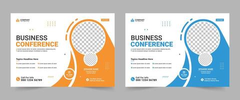Abstract modern business conference design template. Minimal flyer layout. Business webinar invitation design vector