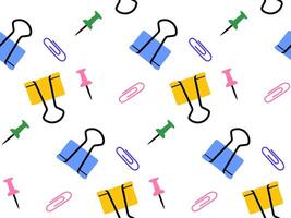 Education themed seamless background with school supplies in a repeating pattern for back to school projects vector