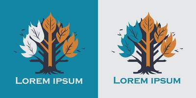 tree logo concept, simple tree logo, tree logo illustration, simple colorful tree logo vector