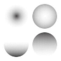 halftone dot circle pattern vector