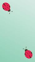 Vertical abstract background wih ladybirds with copy space vector