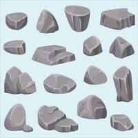 a set of rocks and stones in different shapes vector