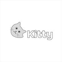 The cat logo is simple, minimalist and iconic vector