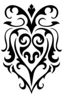 Damask Style swirl doodle flower twin heart bird and fire leaf symbol of nature concept designed for art tattoo frame fabric pattern texture wallpaper vector