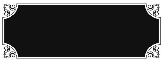 Elegant Black and White Border Frame A classic and timeless design, this decorative border frame features a black background with a white intricate border, offering a sophisticated and elegant touch vector
