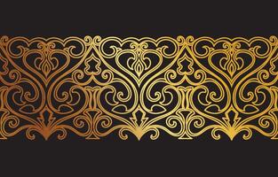 Golden Opulence A seamless pattern of ornate golden arabesques against a luxurious black background, perfect for elegant designs. vector