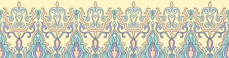 Intricate Floral Border Design A delicate and intricate floral border design in pastel hues. Perfect for adding a touch of elegance and sophistication to any project. vector