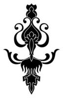 Black and White Flourish An elegant, intricate floral design in stark black and white, perfect for vintage or modern projects. vector
