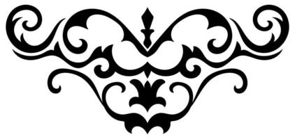 Damask Style swirl doodle flower twin heart bird and fire leaf symbol of nature concept designed for art tattoo frame fabric pattern texture wallpaper vector